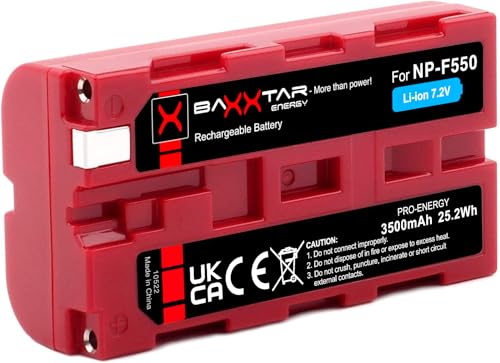 Baxxtar PRO NP-F550 NP-F570 Akku 3500mAh - LG Cells Inside - CCD-RV100 CCD-RV200 CN-160 CN-216 CN-304 YN-300 VL-600 LED Video - Ninja Phone von Baxxtar