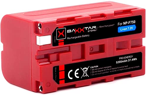 BAXXTAR PRO Akku NP-F750 echte 5200mAh - LG Cells Inside - kompatibel mit Sony NP-F750 / NP-F550 NP-F570 / NP-F970 / NP-F960 / NP-F570 von Baxxtar