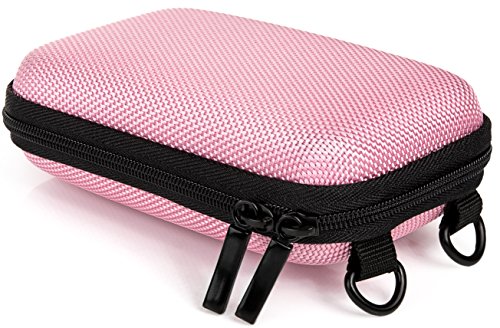 Baxxtar Hardcase Pure PINK S Kameratasche für Digitale Kompaktkameras mit Schultergurt und Gürtelschlaufe - für CyberShot DSC WX220 WX350 W810 W830 - Pixpro FZ43 FZ51 FZ55 - Realishot DC5200 usw. von Baxxtar