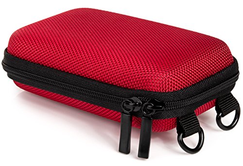 Baxxtar Hardcase Pure RED S Kameratasche für Digitale Kompaktkameras mit Schultergurt und Gürtelschlaufe, rot- für CyberShot DSC WX220 WX350 W810 W830 - Pixpro FZ43 FZ51 FZ55 - Realishot DC5200 usw. von Baxxtar