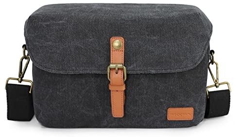 Baxxtar Louis II SLR Kameratasche Schultertasche - Canvas mit Regencape Kompatibel mit Fujifilm X-S20 X-T50 - Canon EOS 2000D 4000D M6 RP R8 R10 R100 - Nikon Z-30 Z-50 Z6 II Z-f - Sony 7C II von Baxxtar