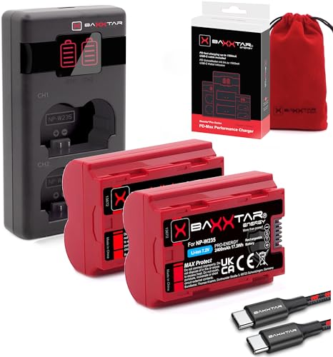 Baxxtar MaxProtect NP-W235 2400mAh Kamera Akku Pack - mit aktivem NTC Sensor und V1 Schutzgehäuse - Laden mit 1500mA PD-MaxPerformance USB-C (1618882) von Baxxtar