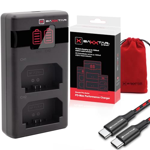 Baxxtar NP-FZ100 PD-MaxPerformance Akku Ladegerät (1500mA) USB-C Mini Dual LCD - PD/QC fähig (1618582) von Baxxtar