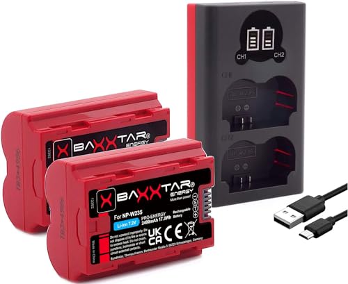 Baxxtar NP-W235 Akkus (2X 2400mAh) mit aktivem NTC Sensor und Transportschale - Ladegerät Mini 18882 USB Dual LCD - Fuji GFX-50s II GFX-100S GFX-100 II X-H2 X-H2S X-S20 X-T4 X-T5 Baxxtar NP-W235 Akkus (2X 2400mAh) mit aktivem NTC Sensor und Transportschale - Ladegerät Mini 18882 USB Dual LCD - Fuji GFX-50s II GFX-100S GFX-100 II X-H2 X-H2S X-S20 X-T4 X-T5 von Baxxtar