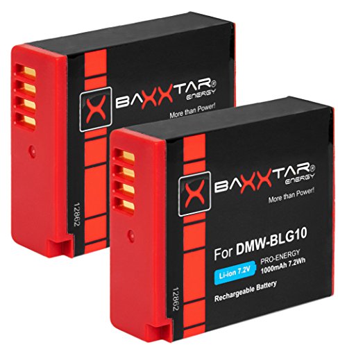 Baxxtar PRO DMW-BLG10 E DMW-BLE9 E BP-DC15 E Akku Pack (1000mAh) Kompatibel mit Panasonic Lumix DC LX100 II GX9 TZ202 TZ96 TZ91 DMC TZ101 TZ81 GF6 GX7 GX80 LX100 S6 - Leica C-LUX D-LUX usw. von Baxxtar