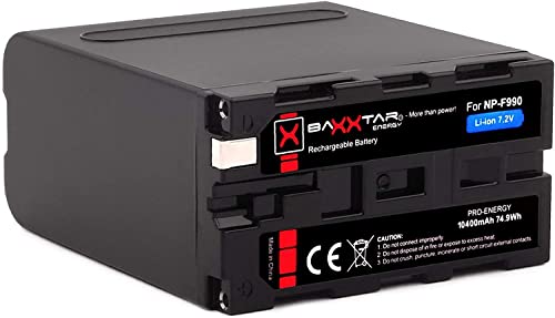 Baxxtar PRO - Ersatz für Akku Sony NP-F990 NP-F970 .. - LG Cells Inside (echte 10400mAh) - Black Series - von Baxxtar