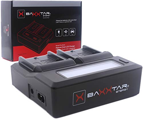 Baxxtar PRO - NP-F Akku Ladegerät LCD Dual - NP-F550 NP-F570 NP-F750 NP-F970 NP-FM500H usw von Baxxtar