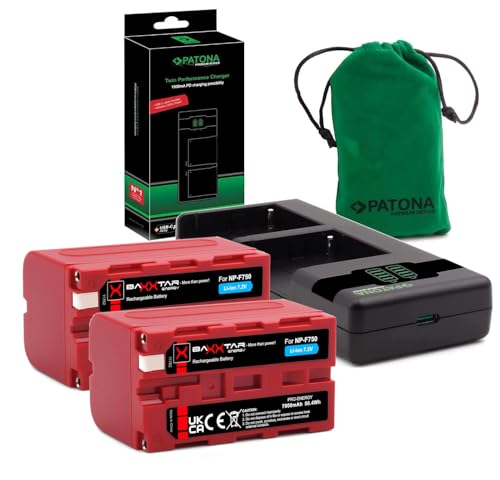Baxxtar Pro NP-F750 Akku 2X 7000mAh (50.4 Wh) mit PD Performance USB Ladegerät 161951 (max. 1500 mA) von Baxxtar