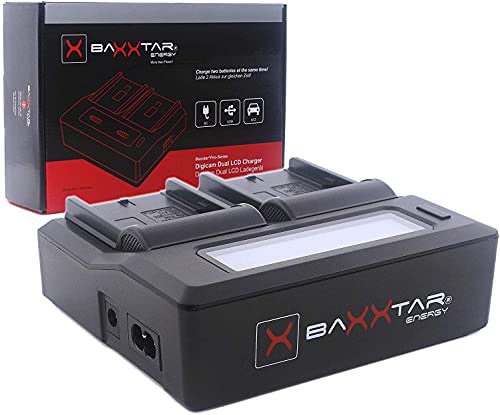 Baxxtar Pro Ladegerät - kompatibel mit Akku Canon BP-945 BP-955 BP-975 usw. (DUAL, LCD) von Baxxtar