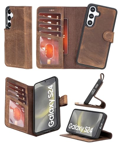 Bayelon Echtleder Wallet Case Kompatibel mit S24 Ultra, Abnehmbare Magnetische Handyhülle mit Ständer und RFID, Klapphülle mit Kartenhalter (Dunkelbraun) Bayelon Echtleder Wallet Case Kompatibel mit S24 Ultra, Abnehmbare Magnetische Handyhülle mit Ständer und RFID, Klapphülle mit Kartenhalter (Dunkelbraun) von Bayelon