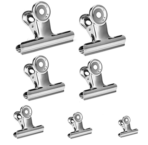 35er Set Verschlussclips Metall | Tüten Clips in 7 verschiedenen Größen | Lebensmittelbeutel Verschlussklammern aus Edelstahl mit starker Federkraft | Metallklemmen für ein luftdichtes Abschließen von Bayli