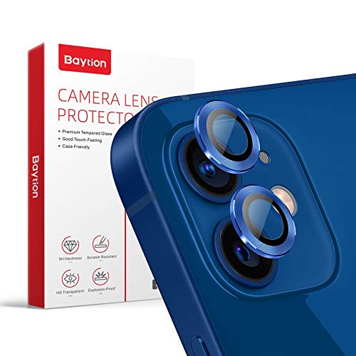 Baytion [2 Stücke Kameraschutz für iPhone 12/12 Mini，Aluminiumlegierung 360 Grad Linsenschutz [Anti-Kratzen] [Fall-freundlich], Blau von Baytion