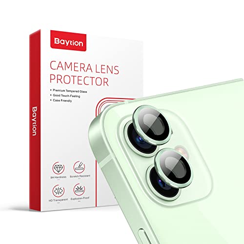 Baytion [2 Stücke Kameraschutz für iPhone 12/12 Mini，Aluminiumlegierung 360 Grad Linsenschutz [Anti-Kratzen] [Fall-freundlich], Grün von Baytion