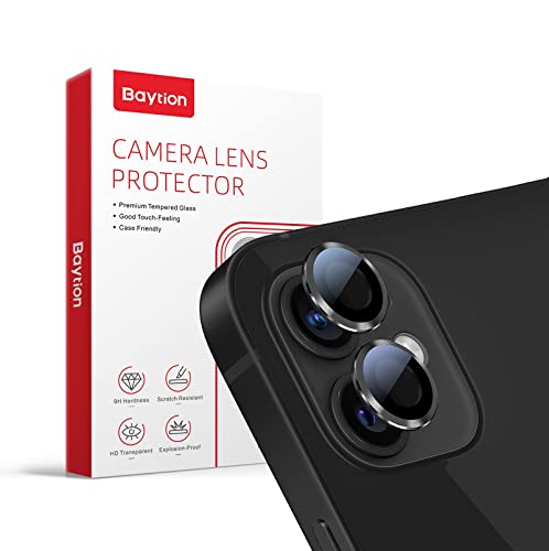 Baytion [2 Stücke Kameraschutz für iPhone 12/12 Mini，Aluminiumlegierung 360 Grad Linsenschutz [Anti-Kratzen] [Fall-freundlich], Schwarz von Baytion