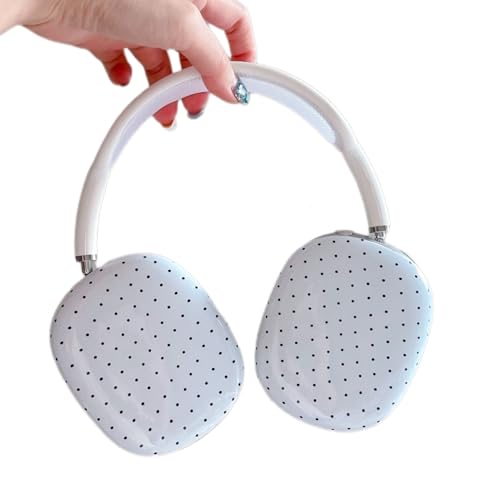 Airpod-Hartschale für Airpods Max, schwarze Punkte, lustiges Muster, weiße Kopfhörer-Hülle für Damen und Mädchen, harte Kunststoffhülle, stoßfest, kratzfest, Zubehör für Airpod Max Airpod-Hartschale für Airpods Max, schwarze Punkte, lustiges Muster, weiße Kopfhörer-Hülle für Damen und Mädchen, harte Kunststoffhülle, stoßfest, kratzfest, Zubehör für Airpod Max von BayuCagou