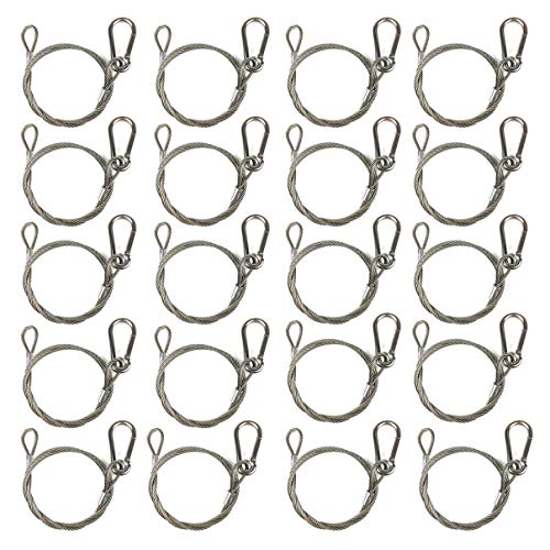 Bayyee 64,5 cm Edelstahl Bühnenlicht Sicherheitskabel Sicherheitsdraht für Par Light bewegliche Scheinwerfer Heavy Duty Lamps 20pcs Silver von Bayyee