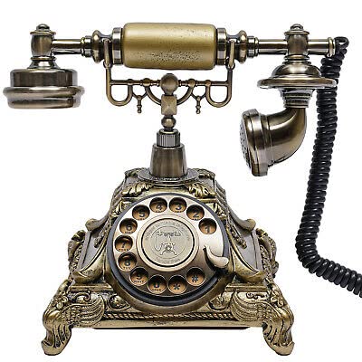 Bronze Vintage Telefon Retro Haustelefon Antik Tischtelefon 25,5 * 17,5 * 20,5 cm Festnetztelefon Büro von Bazargame