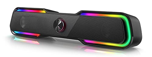 Bazivve Bluetooth PC Lautsprecher Boxen, RGB Computer Soundbar Lautsprecher für PC Monitor, HiFi Stereo Gaming Lautsprecher mit Anschluss für Schreibtisch oder Laptop von Bazivve