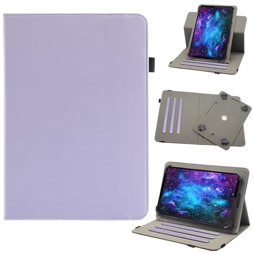 Bbjjkkz Universal-Tablet-Hülle, 20,3 cm (8 Zoll), 7 Zoll Android-Tablet-Hülle, 360 Grad drehbar, Multi-Winkel-Betrachtungsständer, PU-Lederhülle, für 7-8,5 Zoll Tablet, Lila von Bbjjkkz