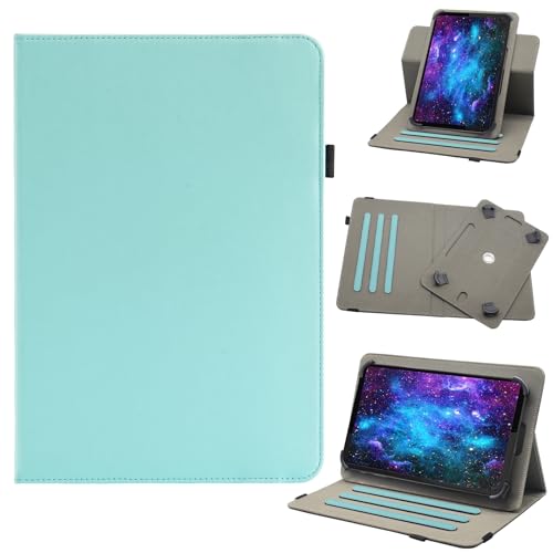 Bbjjkkz Universal-Tablet-Hülle, 20,3 cm (8 Zoll), 7 Zoll Android-Tablet-Hülle, 360 Grad drehbarer Multi-Winkel-Betrachtungsständer, PU-Lederhülle, für 17,8-21,6 cm Tablet, Minze von Bbjjkkz