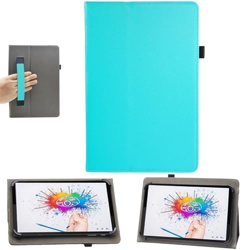 Bbjjkkz Universal-Tablet-Hülle, 20,3 cm (8 Zoll), Android-Tablet-Hülle, 17,8 cm (7 Zoll), PU-Leder, schmal, klappbar, Standfunktion, Folio-Hülle mit Handschlaufe für 17,8 - 21,6 cm Tablet, Leg von Bbjjkkz