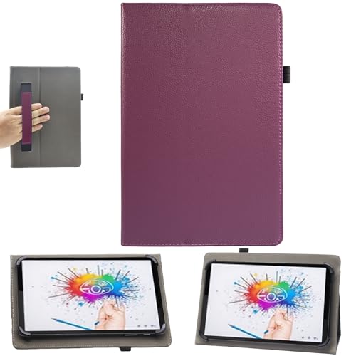 Bbjjkkz Universal-Tablet-Hülle, 20,3 cm (8 Zoll) Android-Tablet-Hülle, 17,8 cm (7 Zoll) Tablet, PU-Leder, schmal, klappbar, Standfunktion, Folio-Hülle mit Handschlaufe für 17,8 - 21,6 cm von Bbjjkkz