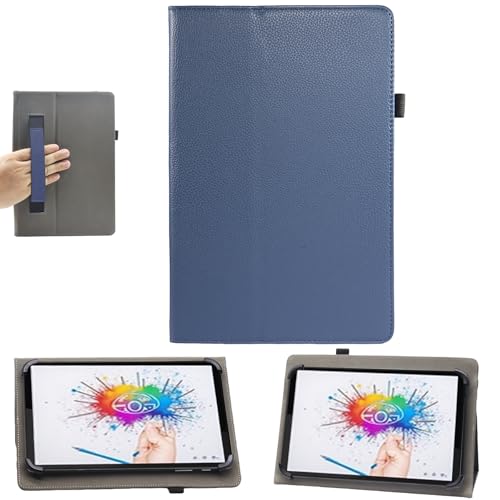 Bbjjkkz Universal-Tablet-Hülle, 20,3 cm (8 Zoll) Android-Tablet-Hülle, 17,8 cm (7 Zoll) Tablet, PU-Leder, schmal, klappbar, Standfunktion, Folio-Hülle mit Handschlaufe für 17,8 - 21,6 cm von Bbjjkkz