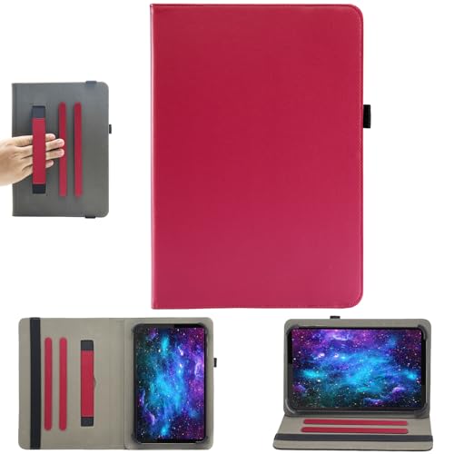 Universal 8 Zoll Tablet-Hülle, 7 Zoll Android Tablet-Hülle, Bbjjkkz Multi-Winkel-Viewing Ständer PU Leder Cover mit Handschlaufe für 17,8-21,6 cm Tablet, Weinrot Universal 8 Zoll Tablet-Hülle, 7 Zoll Android Tablet-Hülle, Bbjjkkz Multi-Winkel-Viewing Ständer PU Leder Cover mit Handschlaufe für 17,8-21,6 cm Tablet, Weinrot von Bbjjkkz