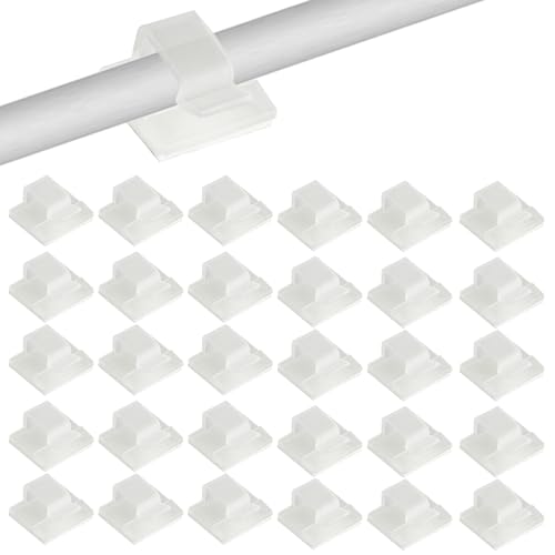 100 Stück Kabelhalter Kabelclips Selbstklebende Kabelführung Organizer, Outdoor Kabelklemmen, Kabelschellen, Kabel Haken Draht Halter Transparent für Kabelmanagement Kabelbefestigung Lichterkette von Bbtcxjs