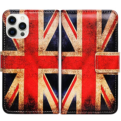 BCOV iPhone 13 Pro Hülle, Retro Union Jack Flagge Leder Flip Phone Case Wallet Cover mit Kartenfach Halter Ständer für iPhone 13 Pro BCOV iPhone 13 Pro Hülle, Retro Union Jack Flagge Leder Flip Phone Case Wallet Cover mit Kartenfach Halter Ständer für iPhone 13 Pro von Bcov