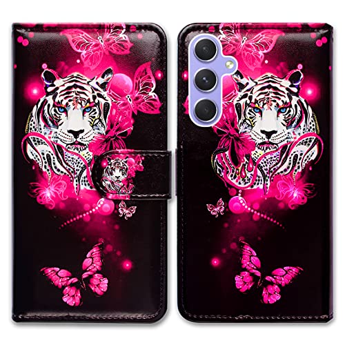 Bcov Galaxy A54 Hülle, weißer Tiger Schmetterling Leder Flip Phone Case Wallet Cover mit Kartensteckplatz Halter Kickstand für Samsung Galaxy A54 5G Bcov Galaxy A54 Hülle, weißer Tiger Schmetterling Leder Flip Phone Case Wallet Cover mit Kartensteckplatz Halter Kickstand für Samsung Galaxy A54 5G von Bcov
