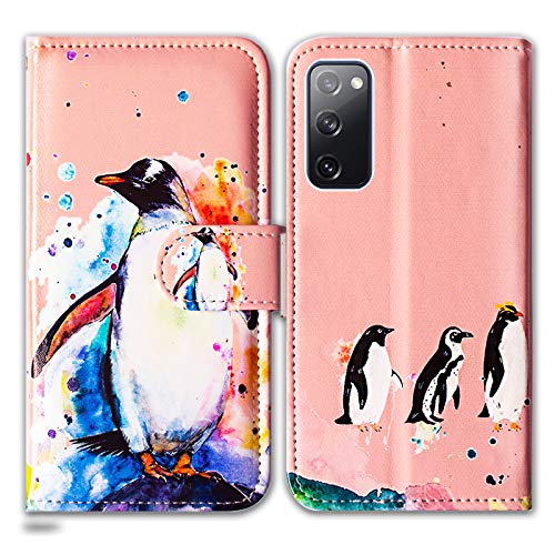 Bcov Galaxy S20 FE 5G Hülle, Pinguin Zeichnung Leder Flip Wallet Case Handyhülle mit Kartenschlitz Halter Kickstand für Samsung Galaxy S20 FE 5G / S20 Fan Edition von Bcov