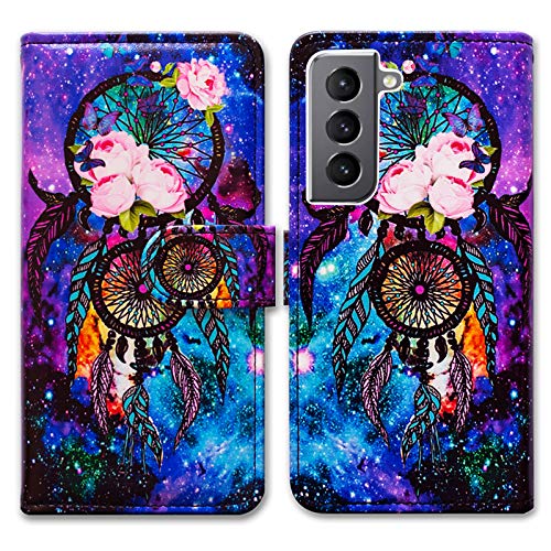 Bcov Galaxy S21 Plus 5G Hülle, Traumfänger Galaxy Sky Leder Flip Handyhülle Brieftasche Cover mit Kartenschlitzhalter Kickstand für Samsung Galaxy S21 Plus von Bcov