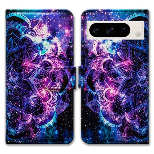 Bcov Pixel 8 Pro Hülle, lila Mandala Galaxy Sky Leder Flip Phone Case Wallet Cover mit Kartenschlitz Halter Kickstand für Google Pixel 8 Pro Bcov Pixel 8 Pro Hülle, lila Mandala Galaxy Sky Leder Flip Phone Case Wallet Cover mit Kartenschlitz Halter Kickstand für Google Pixel 8 Pro von Bcov