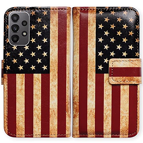 Bcov Schutzhülle für Galaxy A23 5G, Retro-amerikanische Flagge, Leder, Klapphülle mit Kartenschlitzen, Ständer für Samsung Galaxy A23 5G Bcov Schutzhülle für Galaxy A23 5G, Retro-amerikanische Flagge, Leder, Klapphülle mit Kartenschlitzen, Ständer für Samsung Galaxy A23 5G von Bcov