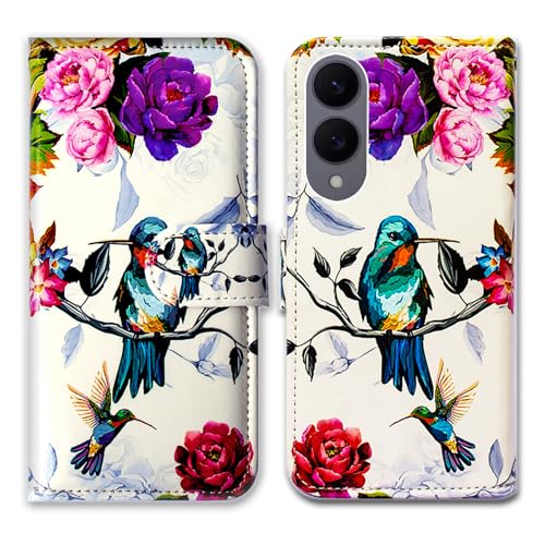 Bcov Schutzhülle für Galaxy S25 Edge, Kolibri in Blumen, Vogel, Leder, Klappetui mit Kartenschlitzen, Ständer, Schutzhülle für Samsung Galaxy S25 Edge Bcov Schutzhülle für Galaxy S25 Edge, Kolibri in Blumen, Vogel, Leder, Klappetui mit Kartenschlitzen, Ständer, Schutzhülle für Samsung Galaxy S25 Edge von Bcov