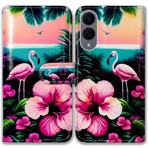Bcov Schutzhülle für Galaxy S25 Edge, Leder, Motiv: Flamingo, Blumen, Vogel, Brieftaschen-Schutzhülle mit Kartenschlitzen, Ständer, für Samsung Galaxy S25 Edge Bcov Schutzhülle für Galaxy S25 Edge, Leder, Motiv: Flamingo, Blumen, Vogel, Brieftaschen-Schutzhülle mit Kartenschlitzen, Ständer, für Samsung Galaxy S25 Edge von Bcov