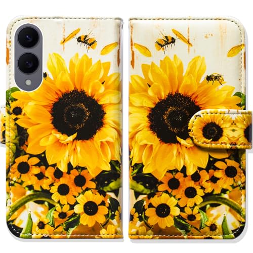 Bcov Schutzhülle für Galaxy S25 Edge, Sonnenblumen-Biene, Klapphülle mit Kartenschlitz, Ständer, Schutzhülle für Samsung Galaxy S25 Edge Bcov Schutzhülle für Galaxy S25 Edge, Sonnenblumen-Biene, Klapphülle mit Kartenschlitz, Ständer, Schutzhülle für Samsung Galaxy S25 Edge von Bcov