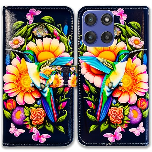 Bcov Schutzhülle für Moto G Stylus 2025, Kolibri, Schmetterling, Blumen, Leder, Klappetui mit Kartenschlitzen, Ständer, Schutzhülle für Motorola Moto G Stylus 2025 Bcov Schutzhülle für Moto G Stylus 2025, Kolibri, Schmetterling, Blumen, Leder, Klappetui mit Kartenschlitzen, Ständer, Schutzhülle für Motorola Moto G Stylus 2025 von Bcov