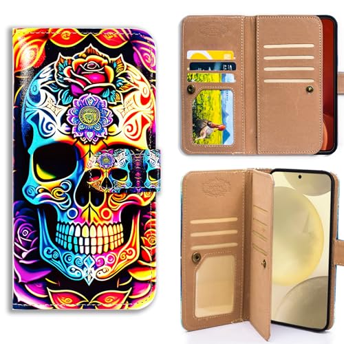 Bcov Schutzhülle für Moto G Stylus 2025, buntes Mandala, Totenkopf, Blumen, Multifunktions-Lederhülle, Brieftaschen-Schutzhülle mit mehreren Kartenfächern, Handschlaufe, für Motorola Moto G Stylus Bcov Schutzhülle für Moto G Stylus 2025, buntes Mandala, Totenkopf, Blumen, Multifunktions-Lederhülle, Brieftaschen-Schutzhülle mit mehreren Kartenfächern, Handschlaufe, für Motorola Moto G Stylus von Bcov