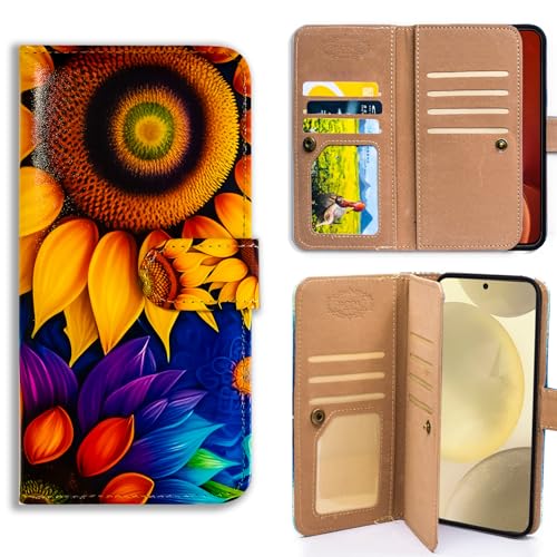 Bcov Schutzhülle für Moto G Stylus 2025, gelbe Sonnenblume, multifunktionale Lederhülle, Brieftaschen-Schutzhülle mit mehreren Kartenfächern, Handschlaufe, für Motorola Moto G Stylus 2025 von Bcov
