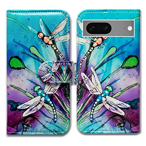 Bcov Schutzhülle für Pixel 7, niedliche Libellen-Leder-Klapphülle mit Kartenschlitzen, Ständer für Google Pixel 7 Bcov Schutzhülle für Pixel 7, niedliche Libellen-Leder-Klapphülle mit Kartenschlitzen, Ständer für Google Pixel 7 von Bcov