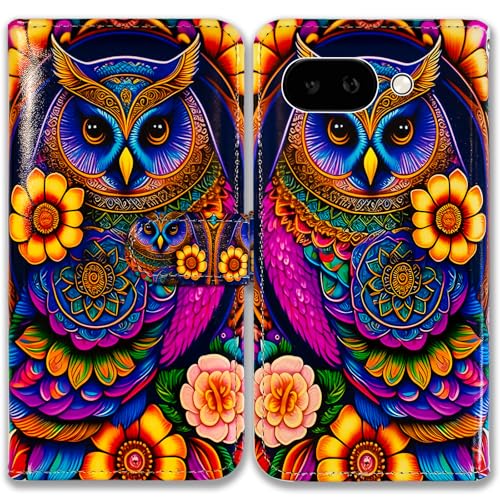 Bcov Schutzhülle für Pixel 9a, bunte Eule, Mandala, Blume, Leder, Klapphülle mit Kartenschlitz, Ständer, Schutzhülle für Google Pixel 9a Bcov Schutzhülle für Pixel 9a, bunte Eule, Mandala, Blume, Leder, Klapphülle mit Kartenschlitz, Ständer, Schutzhülle für Google Pixel 9a von Bcov