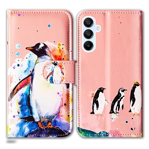 Bcov Schutzhülle für Samsung Galaxy A15 5G, Pinguin-Zeichnung, Leder, Klappetui mit Kartenschlitzen, Ständer für Samsung Galaxy A15 5G Bcov Schutzhülle für Samsung Galaxy A15 5G, Pinguin-Zeichnung, Leder, Klappetui mit Kartenschlitzen, Ständer für Samsung Galaxy A15 5G von Bcov