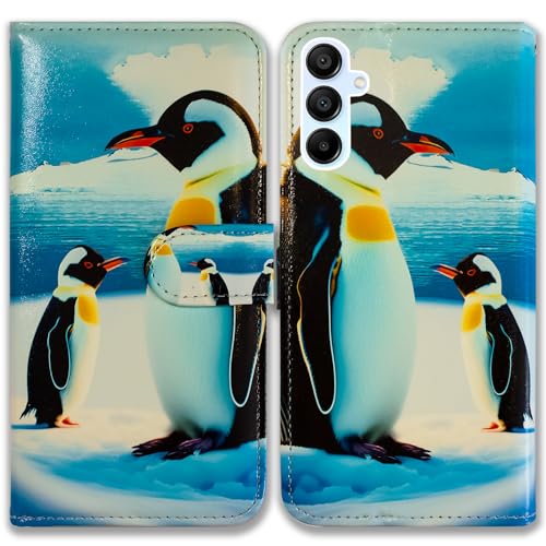 Bcov Schutzhülle für Samsung Galaxy A15 5G, niedlicher Pinguin auf dem Schnee, Leder-Klapphülle mit Kartenschlitzen, Ständer für Samsung Galaxy A15 5G Bcov Schutzhülle für Samsung Galaxy A15 5G, niedlicher Pinguin auf dem Schnee, Leder-Klapphülle mit Kartenschlitzen, Ständer für Samsung Galaxy A15 5G von Bcov