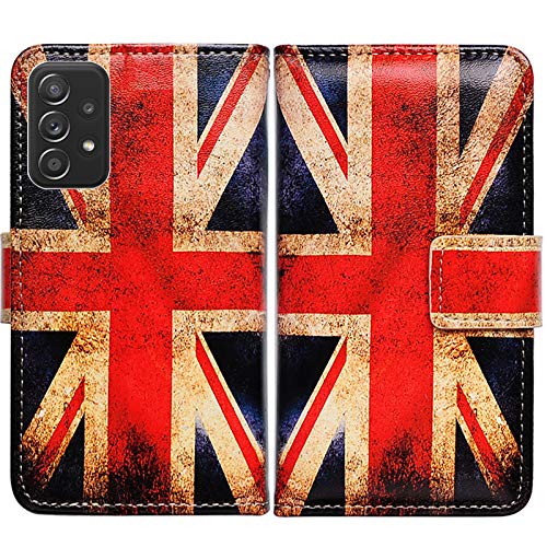 Bcov Schutzhülle für Samsung Galaxy A52 5G 2021 für Galaxy A52 5G, Retro-Flagge mit Union Jack-Flagge, Leder, Brieftaschen-Schutzhülle mit Kartenschlitzen, Ständer Bcov Schutzhülle für Samsung Galaxy A52 5G 2021 für Galaxy A52 5G, Retro-Flagge mit Union Jack-Flagge, Leder, Brieftaschen-Schutzhülle mit Kartenschlitzen, Ständer von Bcov