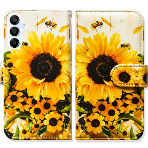 Bcov Schutzhülle für Samsung Galaxy A55 5G, Motiv: Sonnenblumen-Biene, Klapphülle mit Kartenschlitz, Ständer für Samsung Galaxy A55 5G, 118034589 Bcov Schutzhülle für Samsung Galaxy A55 5G, Motiv: Sonnenblumen-Biene, Klapphülle mit Kartenschlitz, Ständer für Samsung Galaxy A55 5G, 118034589 von Bcov