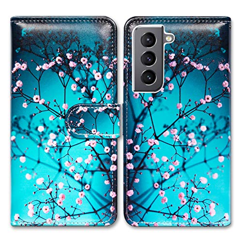 Bcov Schutzhülle für Samsung Galaxy S21 5G, Pflaumenblüten-Blume, Leder, Klapphülle mit Kartenschlitzen, Ständer, für Samsung Galaxy S21 5G Bcov Schutzhülle für Samsung Galaxy S21 5G, Pflaumenblüten-Blume, Leder, Klapphülle mit Kartenschlitzen, Ständer, für Samsung Galaxy S21 5G von Bcov