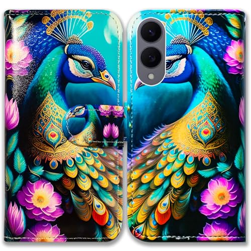 Bcov Schutzhülle für Samsung Galaxy S25 Edge, buntes Pfauen-Mandala-Blumen, Leder-Klapphülle mit Kartenschlitzen, Ständer, Schutzhülle für Samsung Galaxy S25 Edge Bcov Schutzhülle für Samsung Galaxy S25 Edge, buntes Pfauen-Mandala-Blumen, Leder-Klapphülle mit Kartenschlitzen, Ständer, Schutzhülle für Samsung Galaxy S25 Edge von Bcov