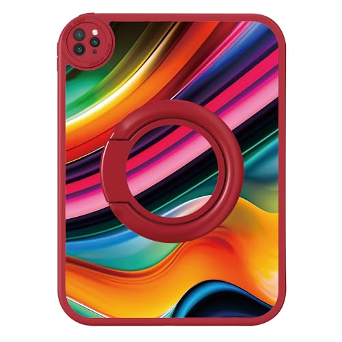 Bcov Schutzhülle für iPad (A16) 11. Generation 27,9 cm (11 Zoll) 2025, Regenbogenfarbener Marmor, 360° drehbarer Ständer, Fallschutz, stoßfest, Schutzhülle für iPad 10. Generation 27,7 cm (11 Zoll von Bcov